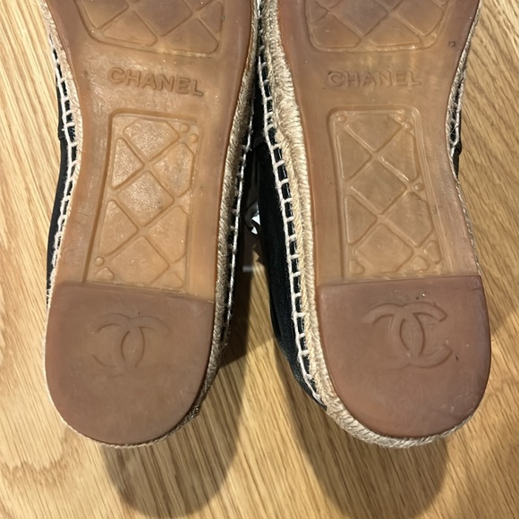 EUC Chanel Black Lambskin Espadrilles Size 9 - Picture 12 of 12